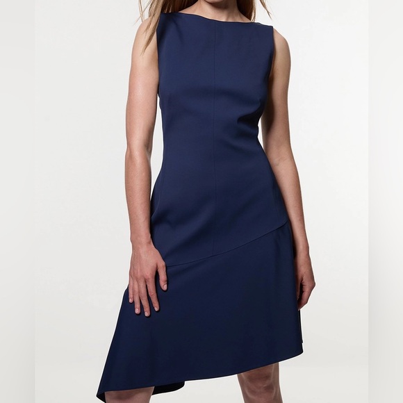 BRAND NEW Karen Millen Polished Tailored Open Back Hem Detail Mini Dress in US 6 - Picture 3 of 7